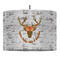 Floral Antler Drum Pendant Lamp (Personalized)