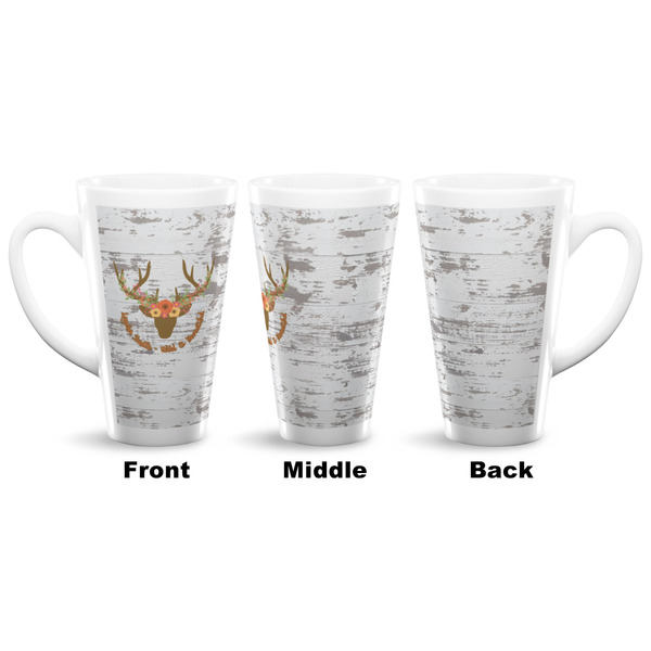 Floral Antler 16 Oz Latte Mug - Approval