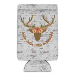 Floral Antler Can Cooler (16 oz) (Personalized)