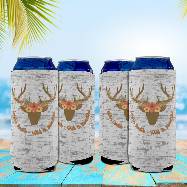 Floral Antler 16oz Can Sleeve - Set of 4 - LIFESTYLE