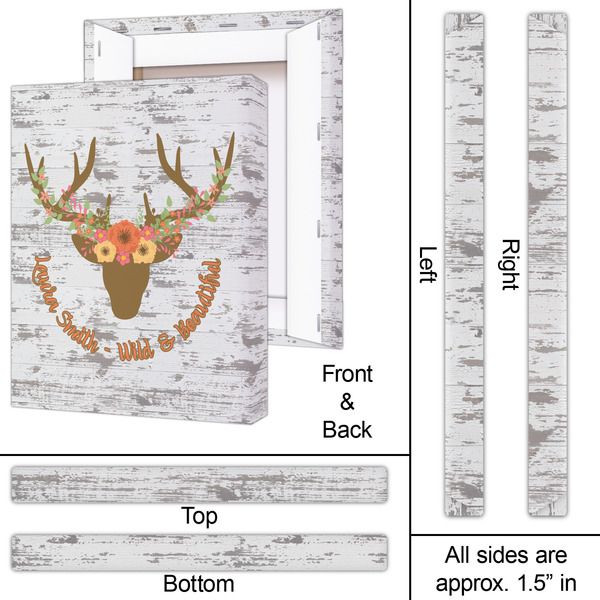 Floral Antler 16x20 - Canvas Print - Approval