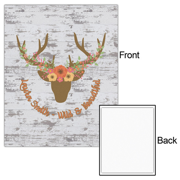 Floral Antler 16x20 - Matte Poster - Front & Back