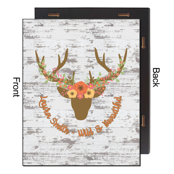 Floral Antler 16x20 Wood Print - Front & Back View