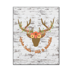 Floral Antler Wood Print - 16x20 (Personalized)