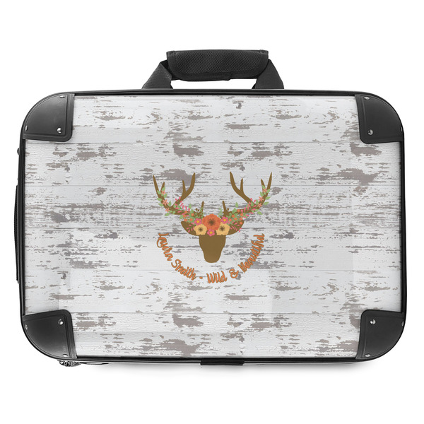 Custom Floral Antler Hard Shell Briefcase - 18" (Personalized)