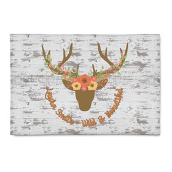 Floral Antler 2' x 3' Patio Rug (Personalized)