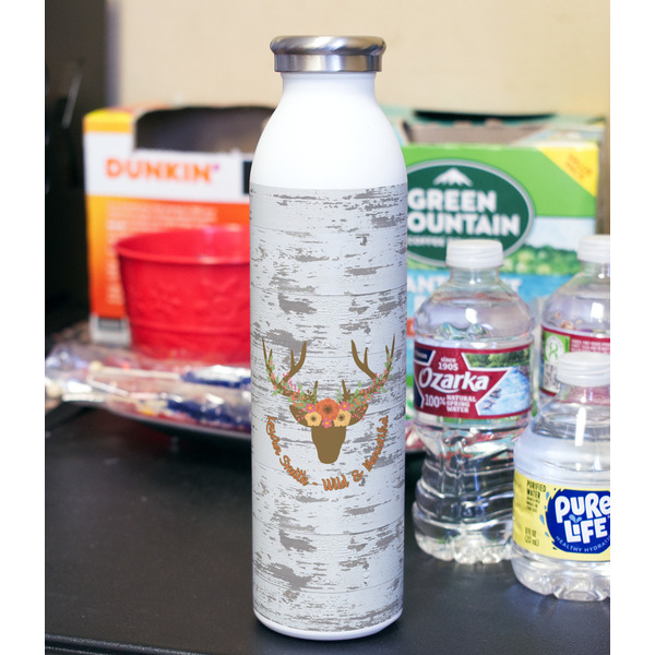 Floral Antler 20oz Water Bottles - Full Print - In Context