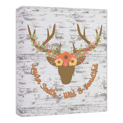 Floral Antler Canvas Print - 20x24 (Personalized)