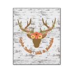 Floral Antler Wood Print - 20x24 (Personalized)