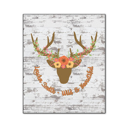 Floral Antler Wood Print - 20x24 (Personalized)