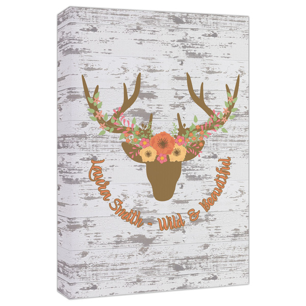 Custom Floral Antler Canvas Print - 20x30 (Personalized)