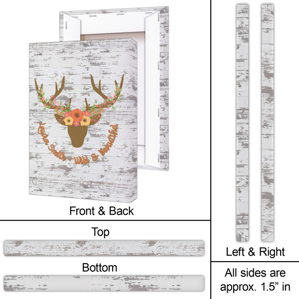Floral Antler 20x30 - Canvas Print - Approval