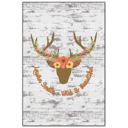 Floral Antler Wood Print - 20x30 (Personalized)