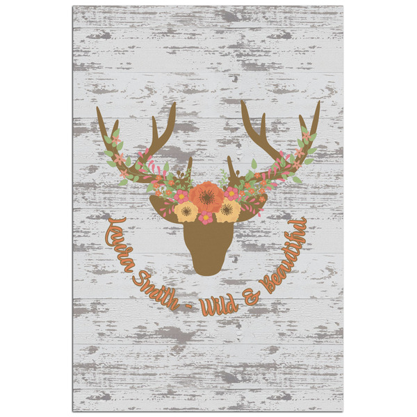 Custom Floral Antler Poster - Matte - 24x36 (Personalized)