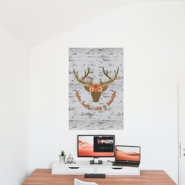 Floral Antler 24x36 - Matte Poster - On the Wall