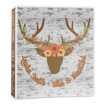 Floral Antler 3-Ring Binder - 1 inch (Personalized)