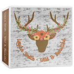 Floral Antler 3-Ring Binder - 3 inch (Personalized)