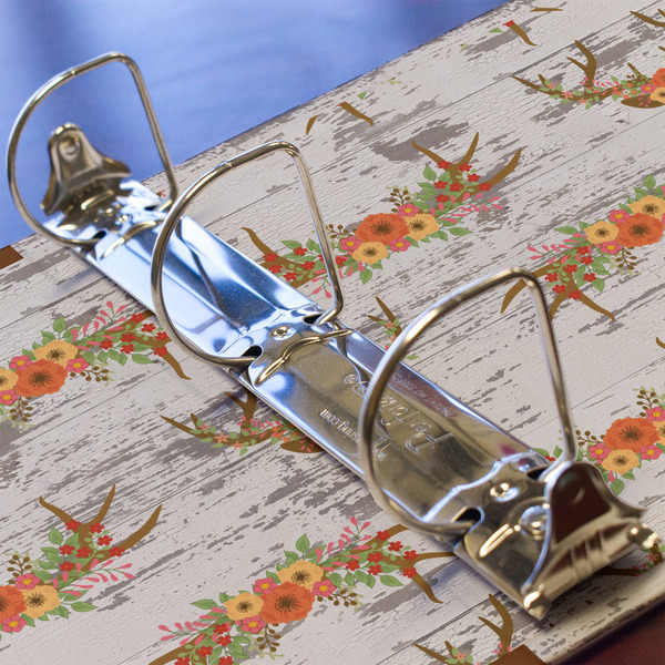 Floral Antler 3 Ring Binders - Full Wrap - 2" - DETAIL