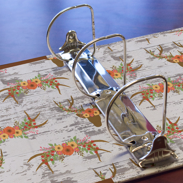 Floral Antler 3 Ring Binders - Full Wrap - 3" - DETAIL