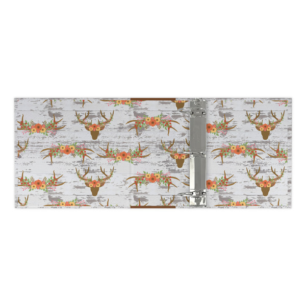 Floral Antler 3 Ring Binders - Full Wrap - 3" - OPEN INSIDE