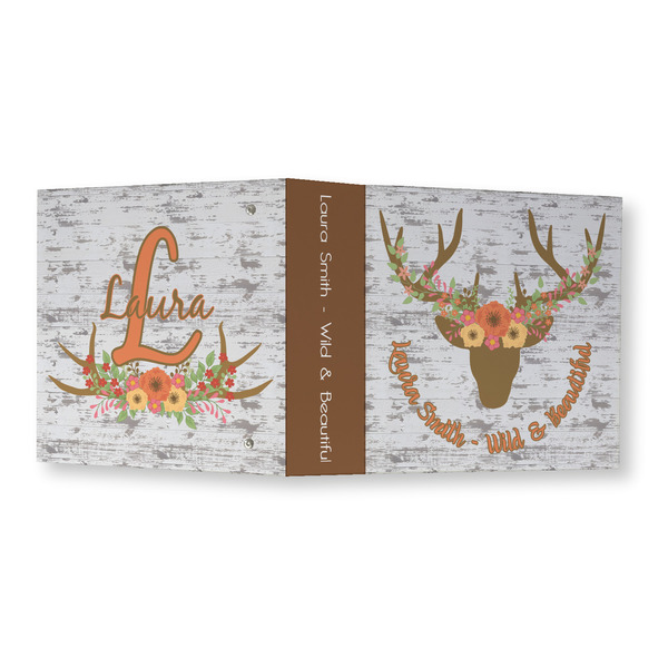 Floral Antler 3 Ring Binders - Full Wrap - 3" - OPEN OUTSIDE