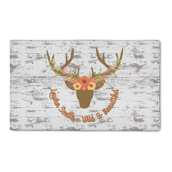 Custom Floral Antler 3' x 5' Indoor Area Rug (Personalized)