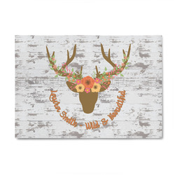 Floral Antler 4' x 6' Patio Rug (Personalized)