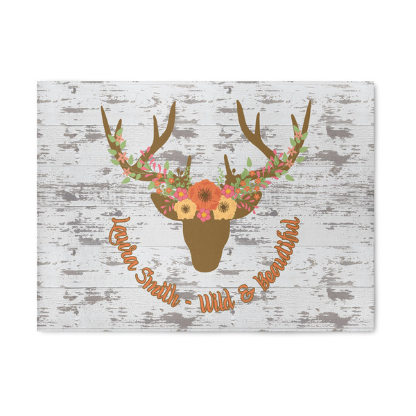 Custom Floral Antler Area Rug (Personalized)