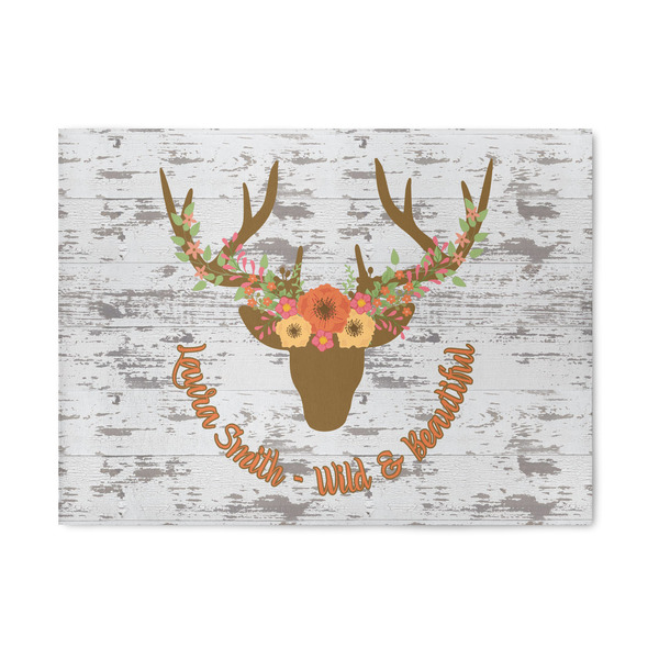 Custom Floral Antler Area Rug (Personalized)