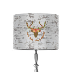 Floral Antler 8" Drum Lamp Shade - Fabric (Personalized)