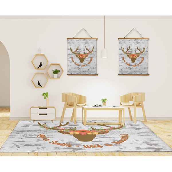 Floral Antler 8'x10' Indoor Area Rugs - IN CONTEXT