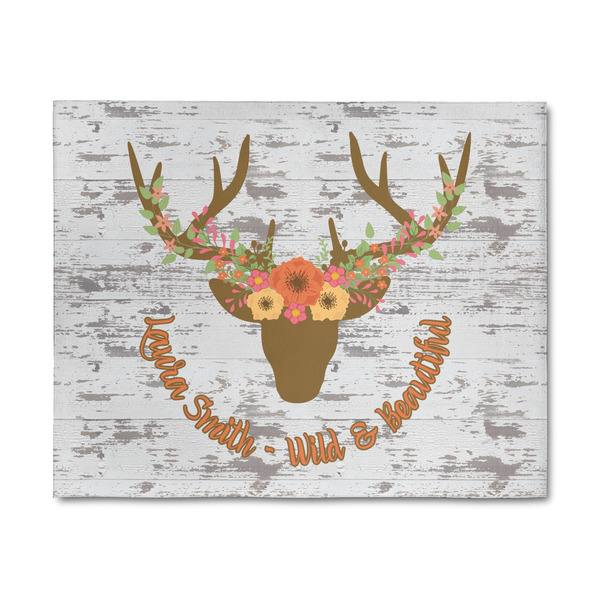 Custom Floral Antler 8' x 10' Indoor Area Rug (Personalized)