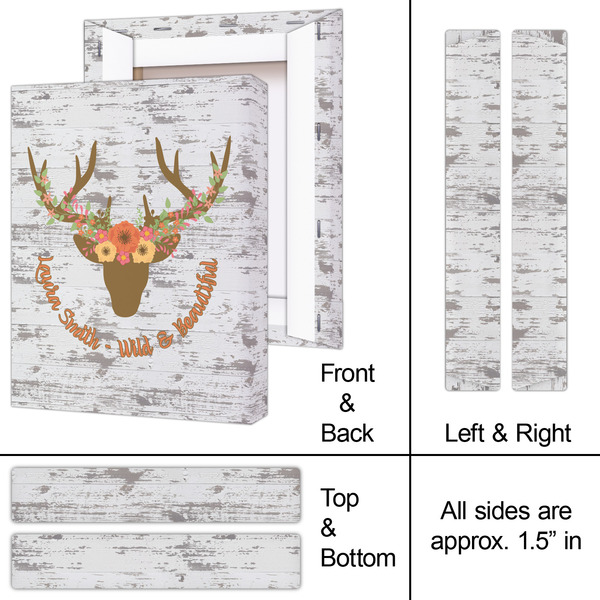 Floral Antler 8x10 - Canvas Print - Approval