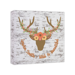 Floral Antler Canvas Print - 8x8 (Personalized)