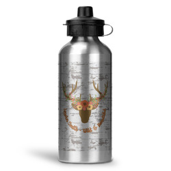 Floral Antler Water Bottles - 20 oz - Aluminum (Personalized)