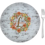 Floral Antler 8" Glass Appetizer / Dessert Plates - Single or Set (Personalized)
