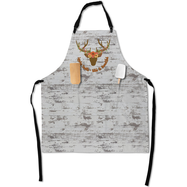 Custom Floral Antler Apron With Pockets w/ Name or Text