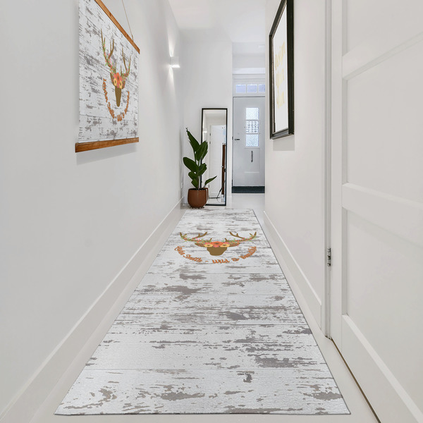 Floral Antler Area Rug Sizes - In Context (vertical)