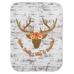 Floral Antler Baby Swaddling Blanket (Personalized)