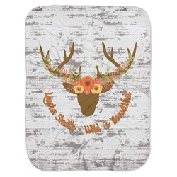 Floral Antler Baby Swaddling Blanket (Personalized)