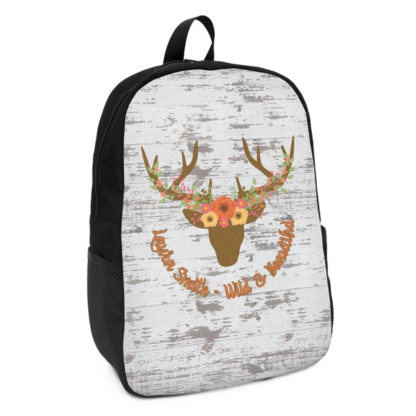Custom Floral Antler Kids Backpack (Personalized)