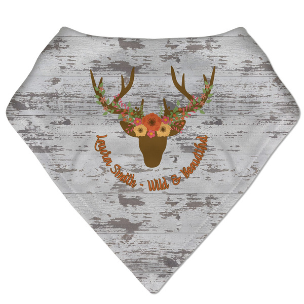 Custom Floral Antler Bandana Bib (Personalized)