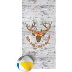 Floral Antler Beach Towel (Personalized)