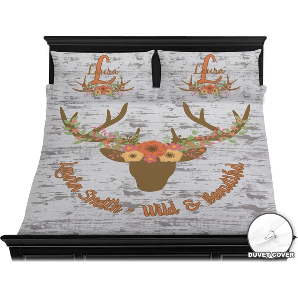 Floral Antler Bedding Set (King) - Duvet