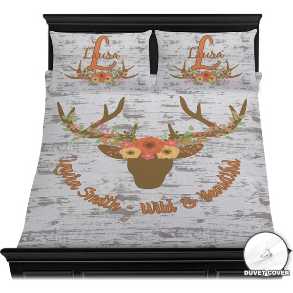 Floral Antler Bedding Set (Queen) - Duvet