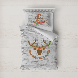 Floral Antler Duvet Cover Set - Twin (Personalized)