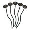 Floral Antler Black Plastic 7" Stir Stick - Oval - Fan