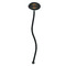 Floral Antler Black Plastic 7" Stir Stick - Oval - Single Stick