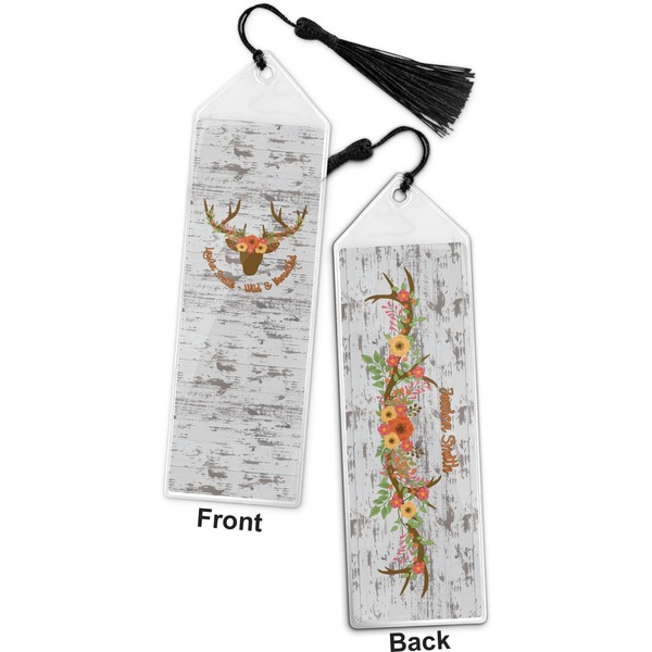 Floral Antler Bookmark with tassel - Front and Back