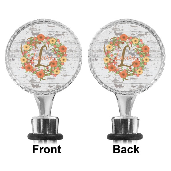 Floral Antler Bottle Stopper - Front and Back